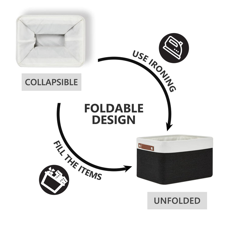 Canvas Storage Bin with Handles (3 Count)