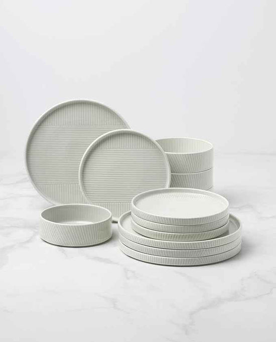 Lenox 897799 Modulus 12-Piece Dinnerware Set, Vapor