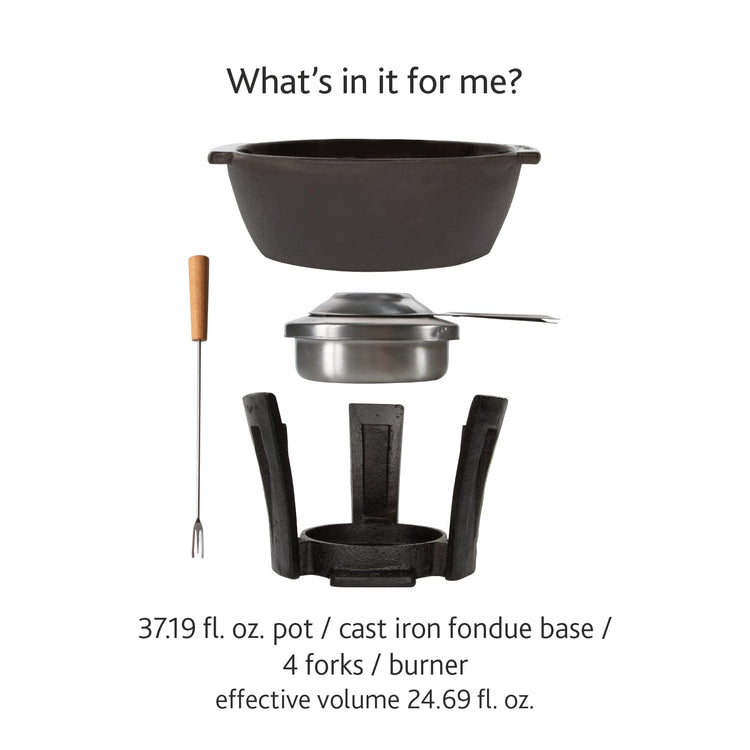 Round Cast Iron Fondue Pot Party Pro