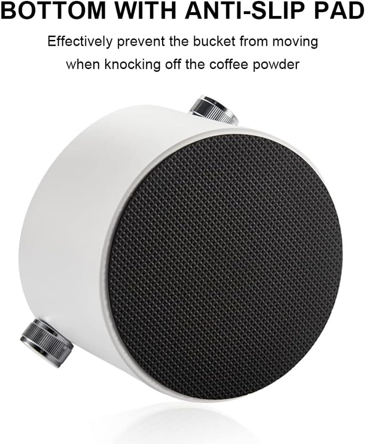 Espresso Knock Box, Large Capacity & Non-Slip Base Coffee Knock Box, Barista Tools, Espresso Machine Accessories (White)