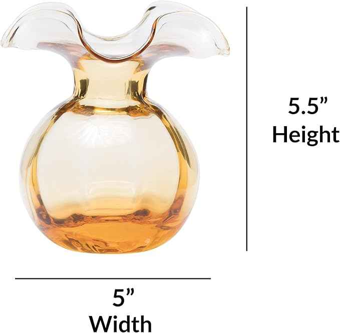 Hibiscus Glass Amber Bud Vase