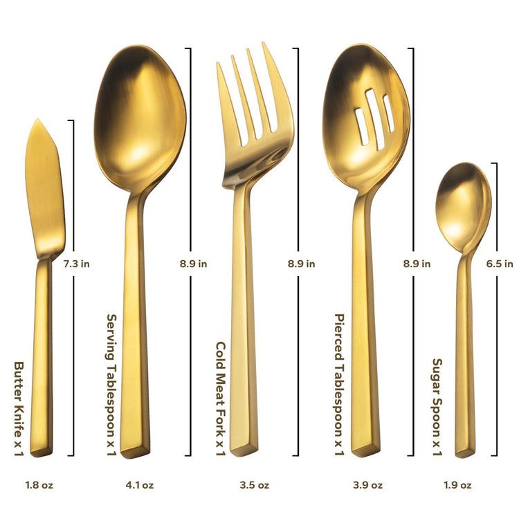 Cube Gold 45 Piece Flatware Set (14.25 Count)