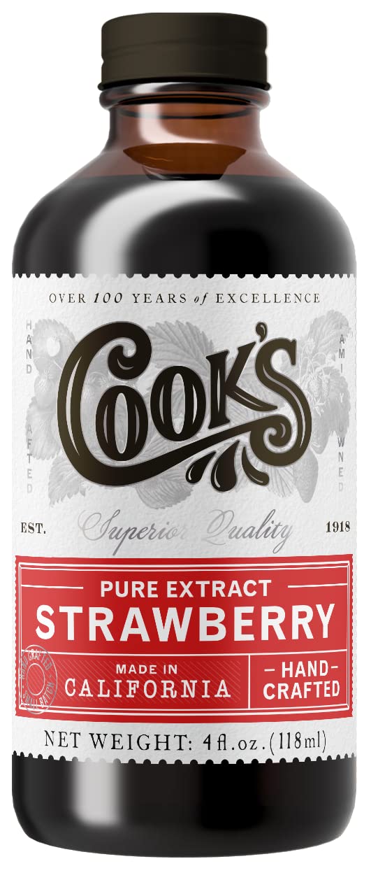 Cook's, Strawberry Extract for Baking, Preserves, Syrup, Cookies, Cakes, 4 oz - Nestoria
