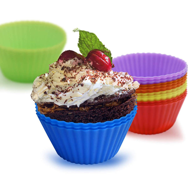 24 Pack Silicone Baking Cups Reusable Muffin Liners Non (24 Count)