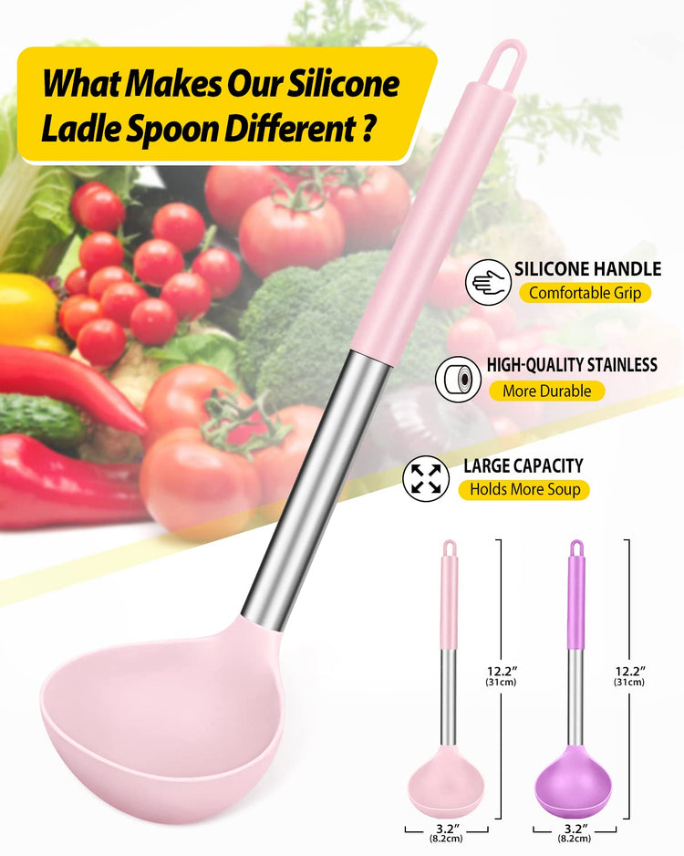 Silicone Ladle Spoon Kitchen Utensils (2 Count)