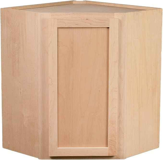 Quicklock RTA (Ready-to-Assemble) 42" Tall Wall Kitchen Cabinets - Shaker Style | 100% Hardwood | Made in America | Soft Close Hardware (Raw Maple, 12" D x 24" W x 42" H Corner)