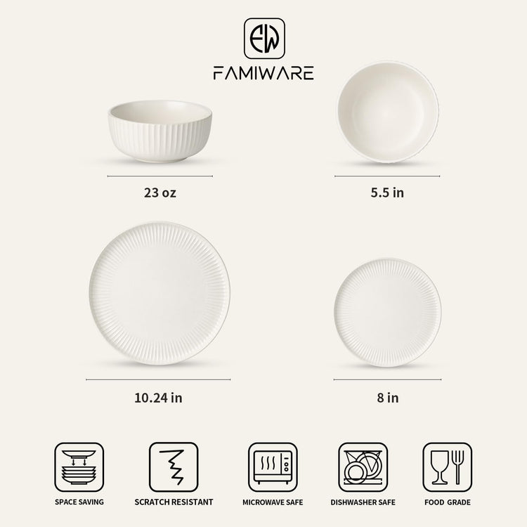 Stoneware Dinnerware Sets for 8 (24 Count)