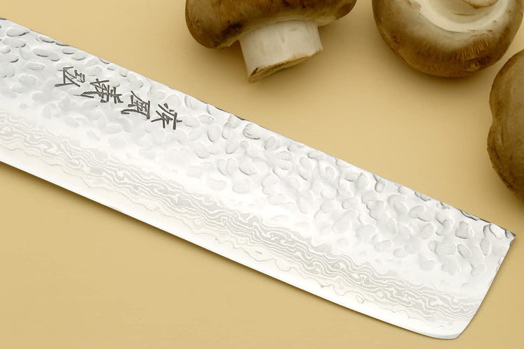 VG10 16 Layer Hammered Damascus Stainless Steel Nakiri Vegetable Knife 6.5''