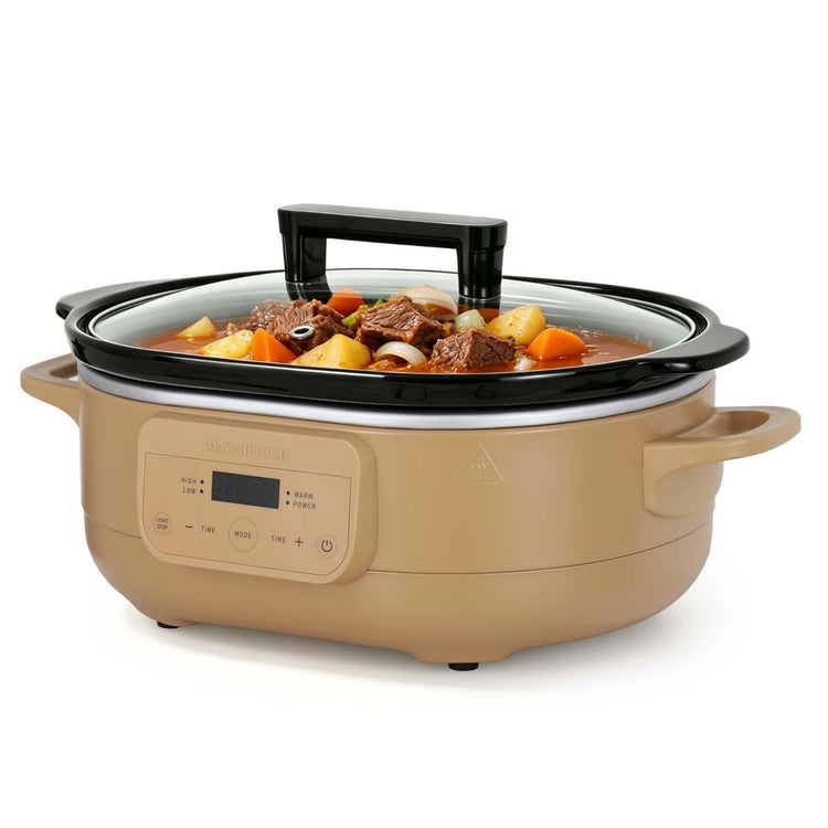 MAGNIFIQUE 6 Quart Programmable Slow Cooker Removable Healthy Nonstick Pot