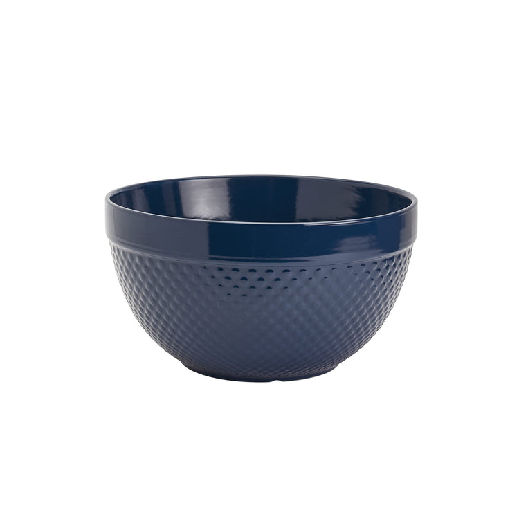 Tabletops Gallery Hobnail Style 4 Piece Blue Storm Stoneware Nesting Mixing Bowl Set for Baking and Cooking
