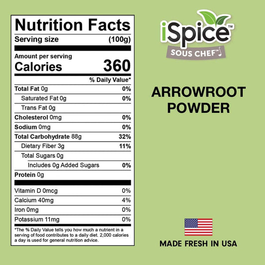 iSpice Premium Arrowroot Powder |Natural Thickener Arrowroot Flour |Gluten-Free Arrowroot Starch| Non -GMO Arrow Powder | 6oz (170g) - Nestoria