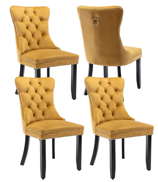 Gold Velvet Dining Chairs Set of 4 (4 Count)