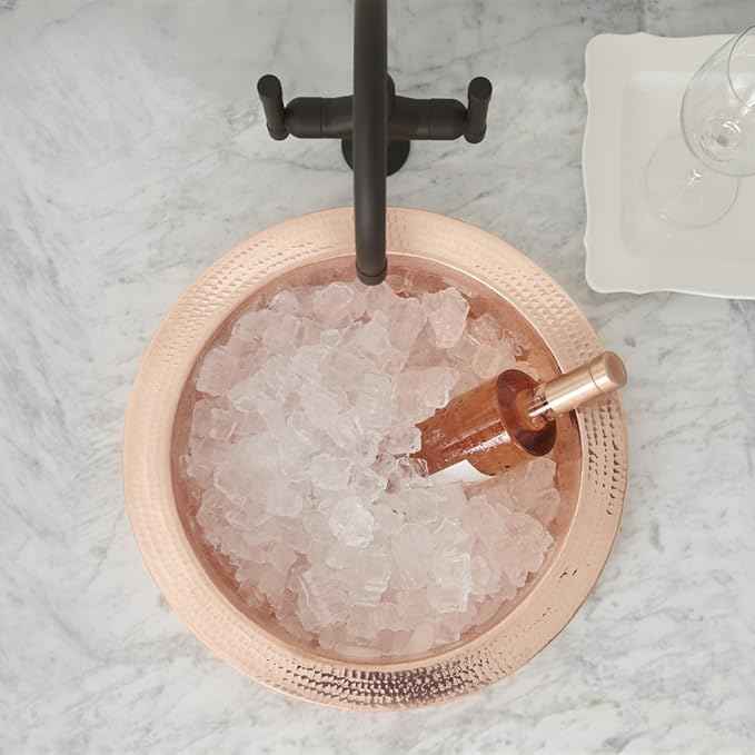 Native Trails CPS416 Mojito Copper Drop-in Bar/Prep Sink, Polished Copper
