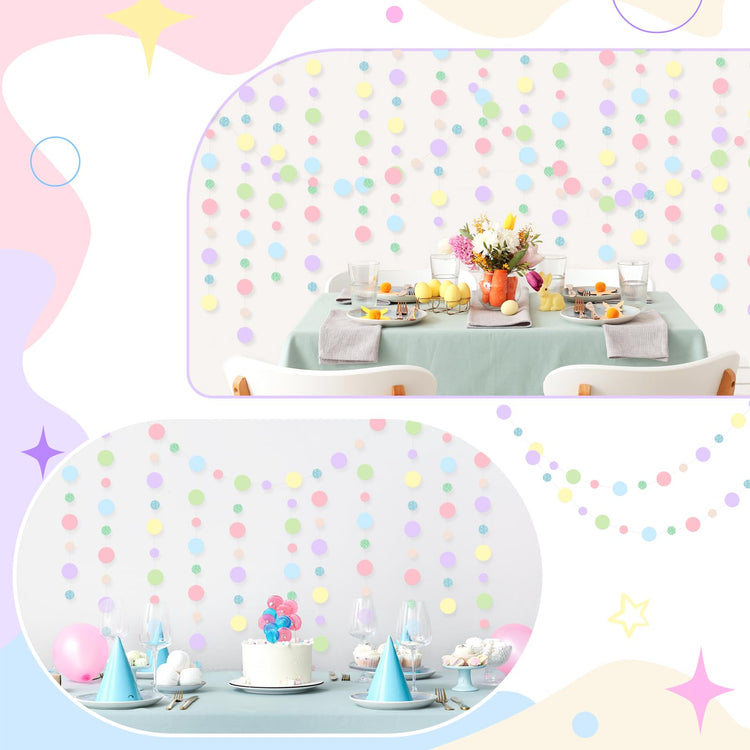 10 Pieces Circle Garland Party Paper Dot Banners (10 Count)