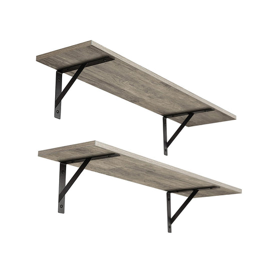 Wall Shelves 23.6" Long Floating Shelves with Metal Brackets (2 Count)