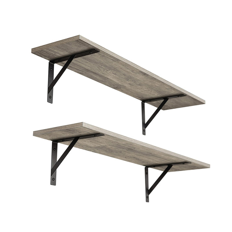 Wall Shelves 23.6" Long Floating Shelves with Metal Brackets (2 Count)