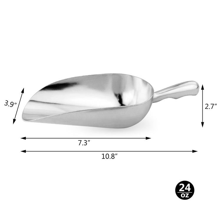 34547 One Piece Cast Aluminum Round Bottom Bar Ice Flour Utility Scoop