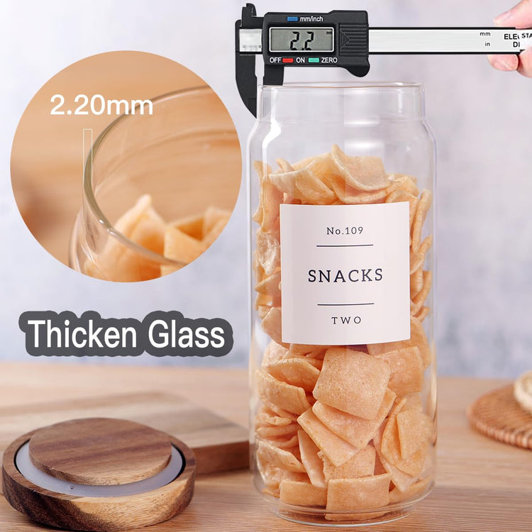 3 Set Glass Pantry Storage Jars with Acacia Airtight Lid (3 Count)