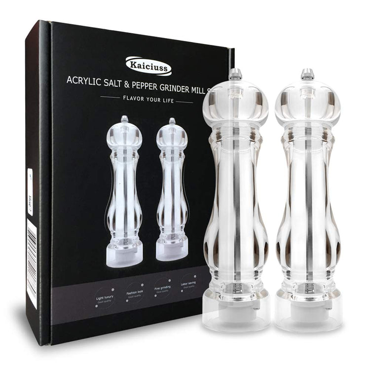 salt and pepper grinder mill set refillable large