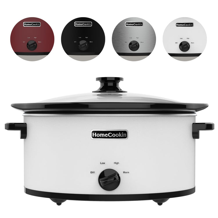 6 Quart Slow Cooker Oval Manual Pot Food Warmer with 3 Cooking Settings