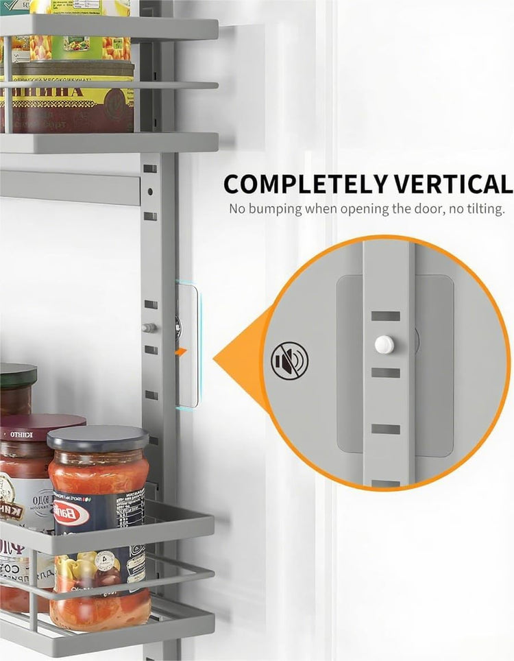 Moforoco Grey 9-Tier Over The Door Pantry Organizer, Pantry Organization and Storage, Black Hanging Basket Wall Spice Rack Seasoning Shelves