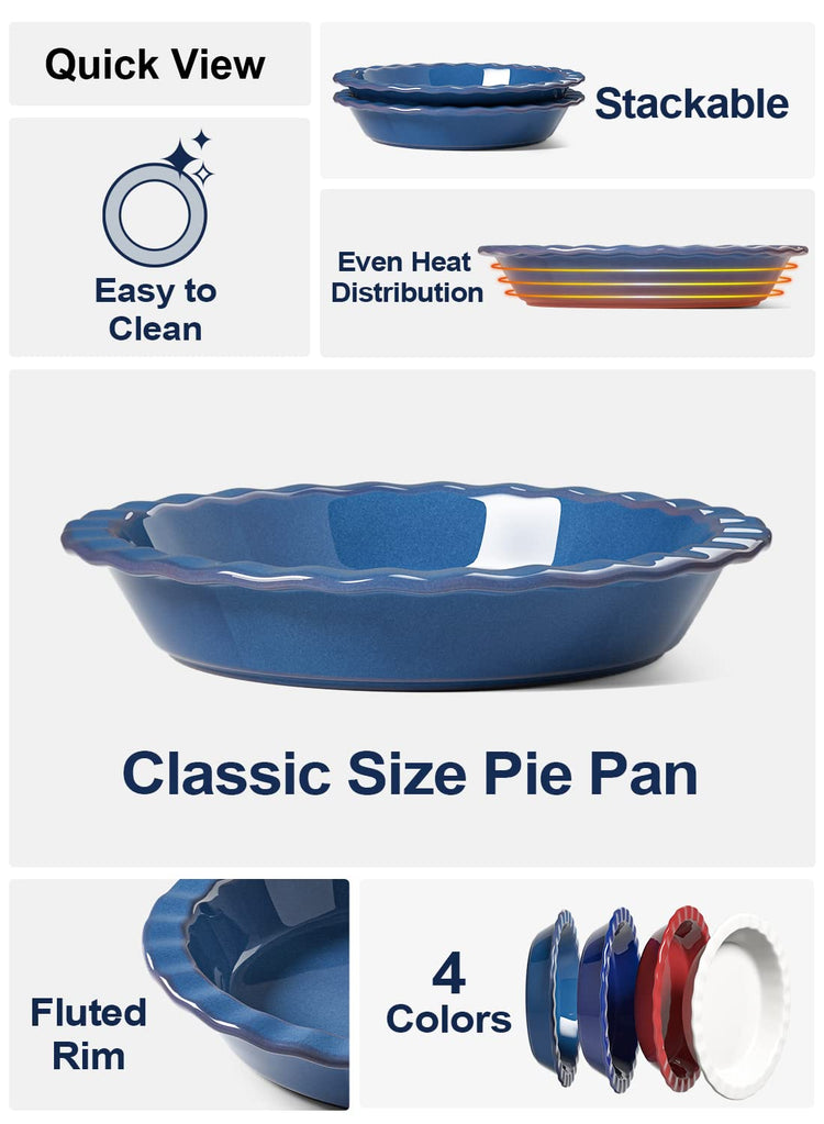 Ceramic Pie Dish for Baking (2 Count)