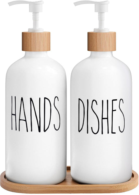 White Soap Dispenser Set