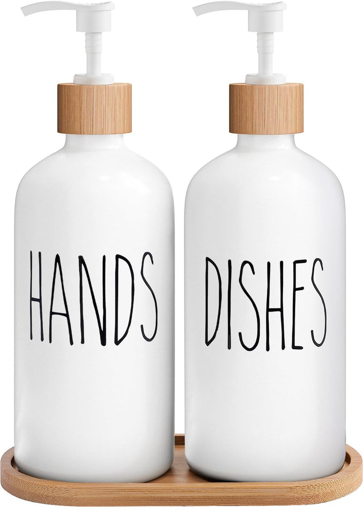White Soap Dispenser Set
