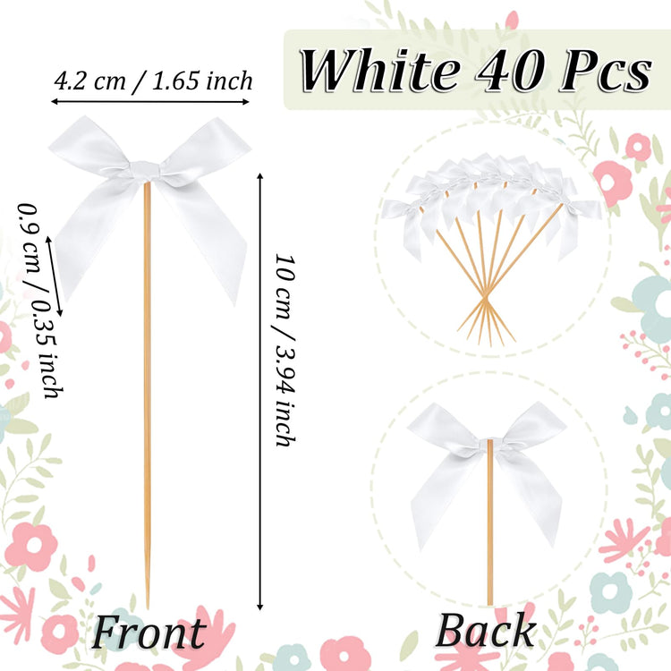 Black Bow Cupcake Toppers (40 Count)