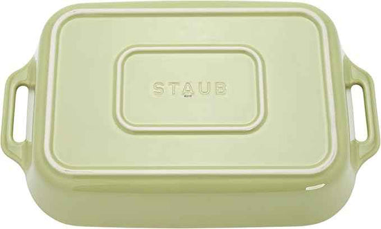 Staub Ceramic 3-pc Rectangular Baking Dish Set - Macaron Pastel Green