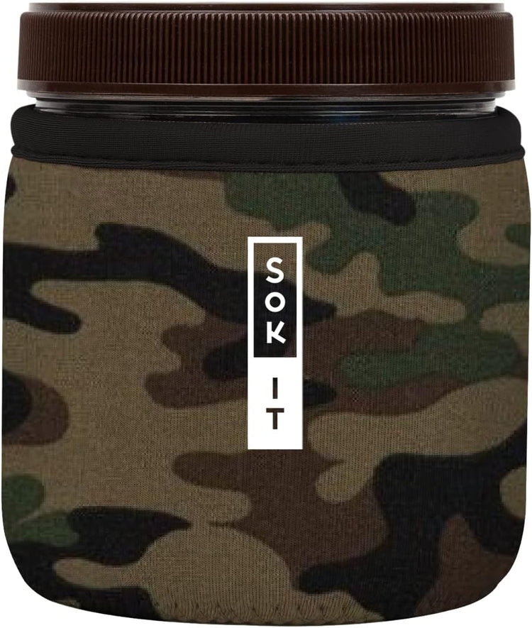 Sok It IceCreamSok Insulated Neoprene Cover (Green Camo, Straight Ice Cream Pints)