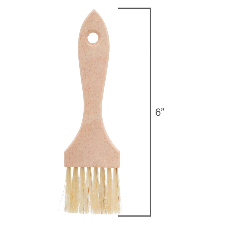 Natural Horsehair Flat Pastry Brush with Untreated Beechwood Handle