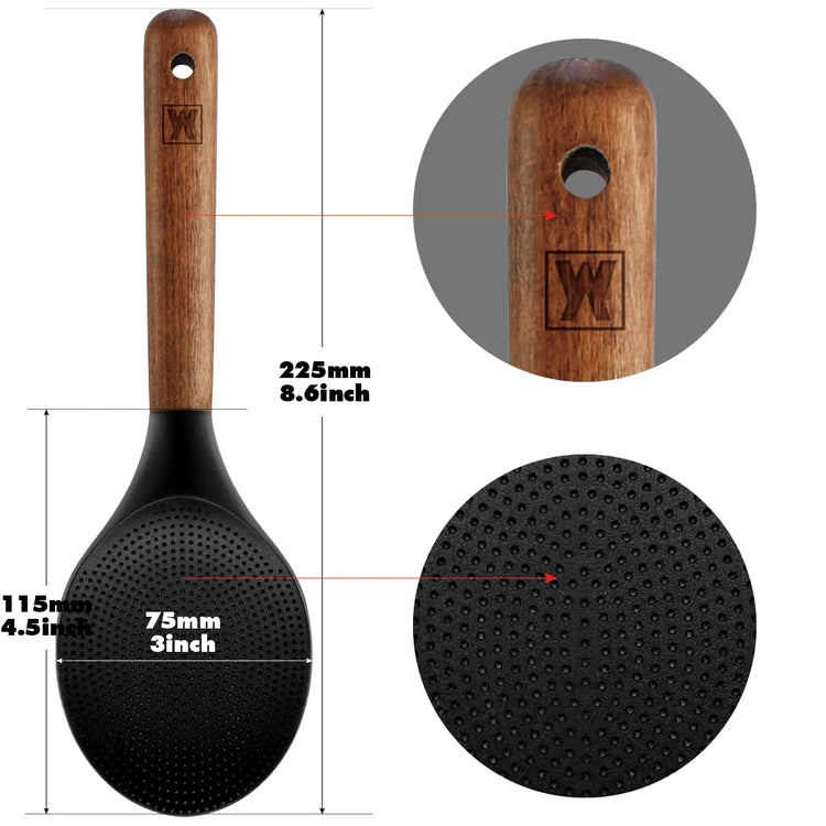 Silicone Rice Paddle with Wooden Handles