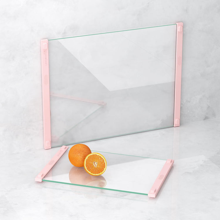 2PCS Glass Cutting Board with Silicone Grip (2 Count)