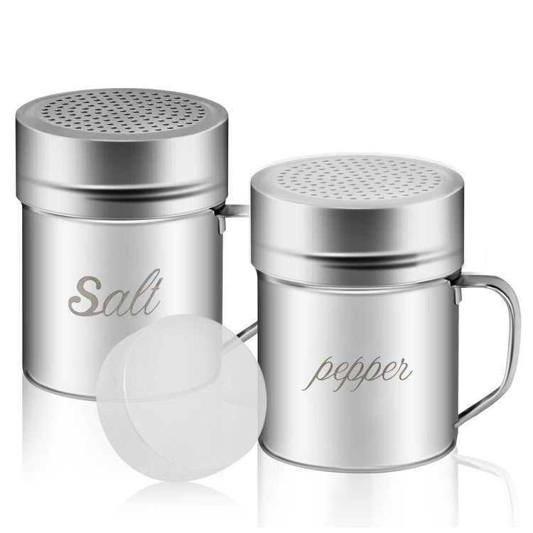 Stainless Steel Salt and Pepper Shakers Set (10 Ounce)