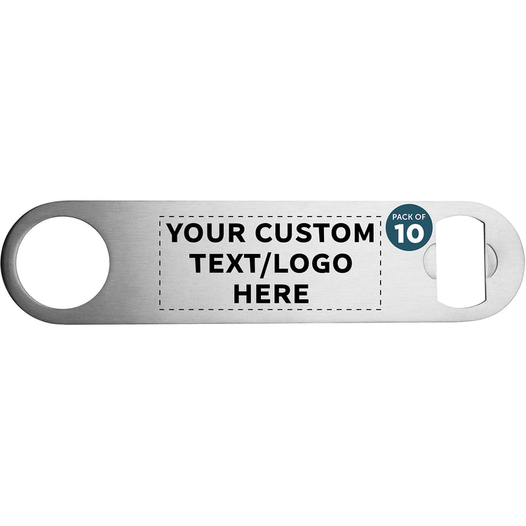 Custom Stainless Steel Beer Bottle Openers Set of 10 (10 Count)
