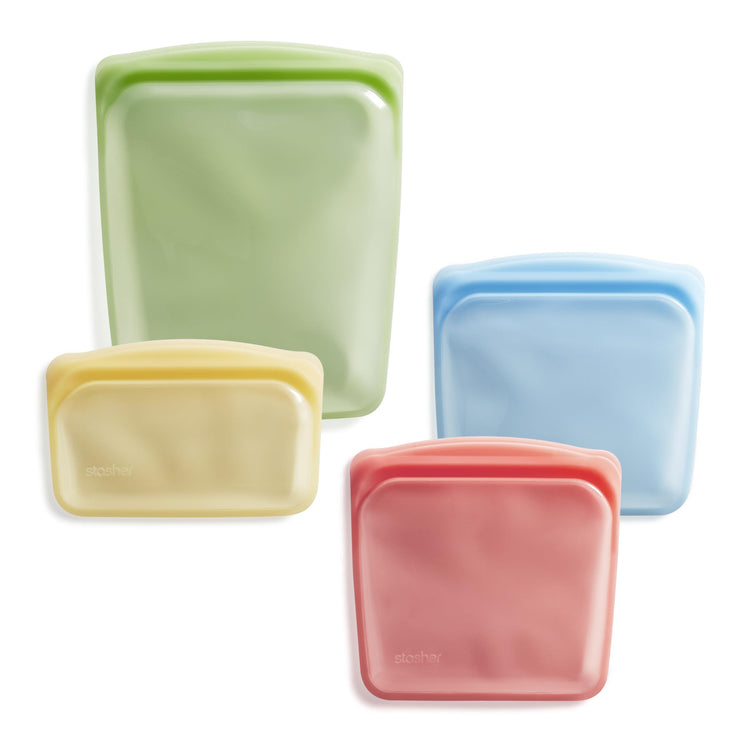 Premium Reusable Silicone Food Storage Snack Bags (4 Count)