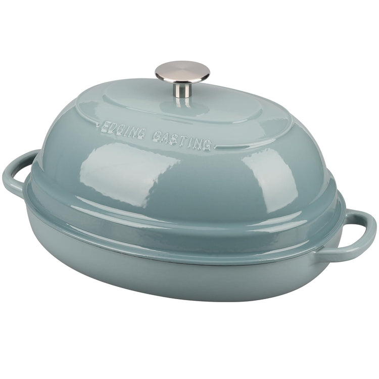 Enameled Oval Cast Iron Dutch Oven Pot with Lid