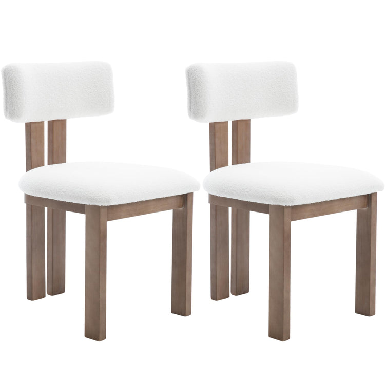 Dining Chairs Set of 2 Faux Fur Diner Chairs Wood Chairs for Kitchen and Dining Room (2 Count)