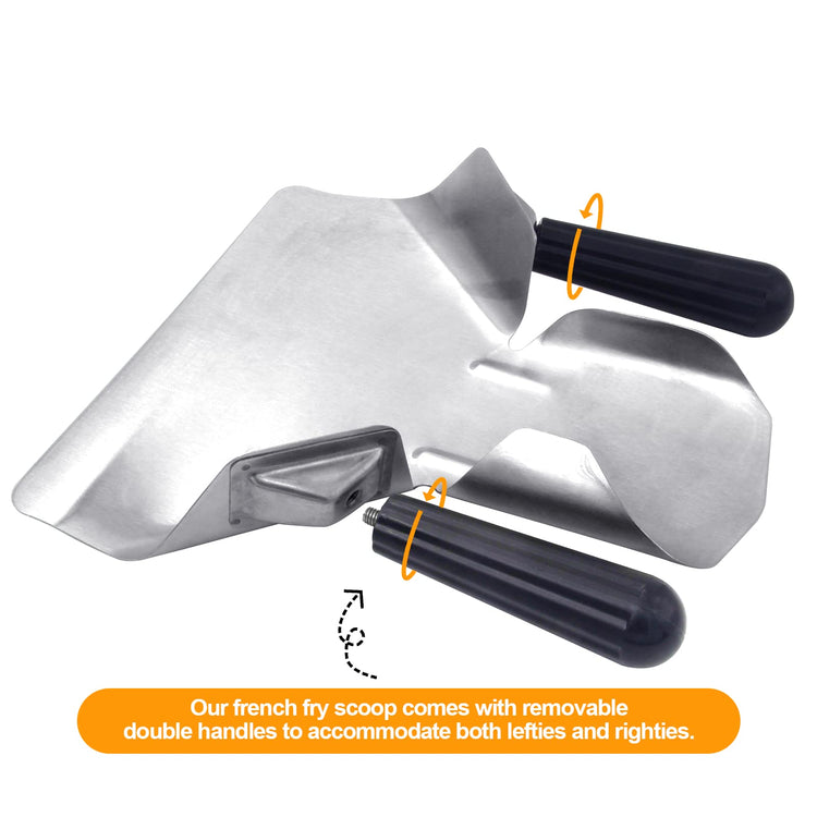 Double Handle Stainless Steel Popcorn & French Fry Scoop