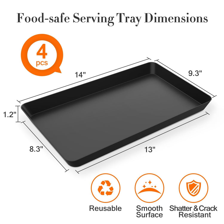 4 pcs Serving Tray for Entertaining (4 Count)