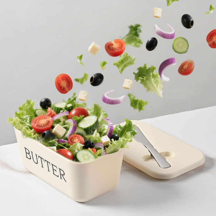 Butter Dish With Lid And Knife For Kitchen Coutertop