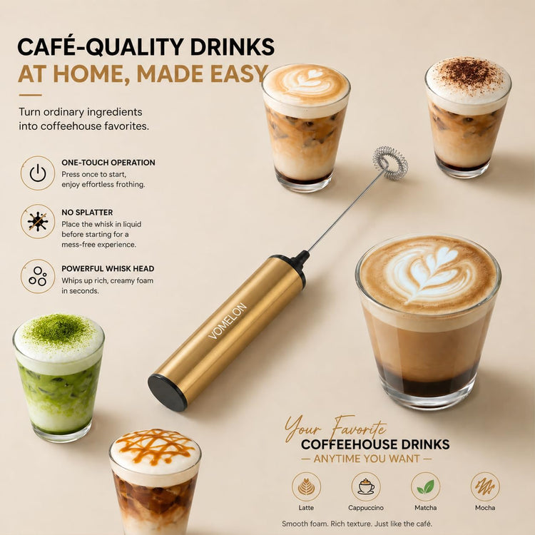 Rechargeable Electric Milk Frother Handheld
