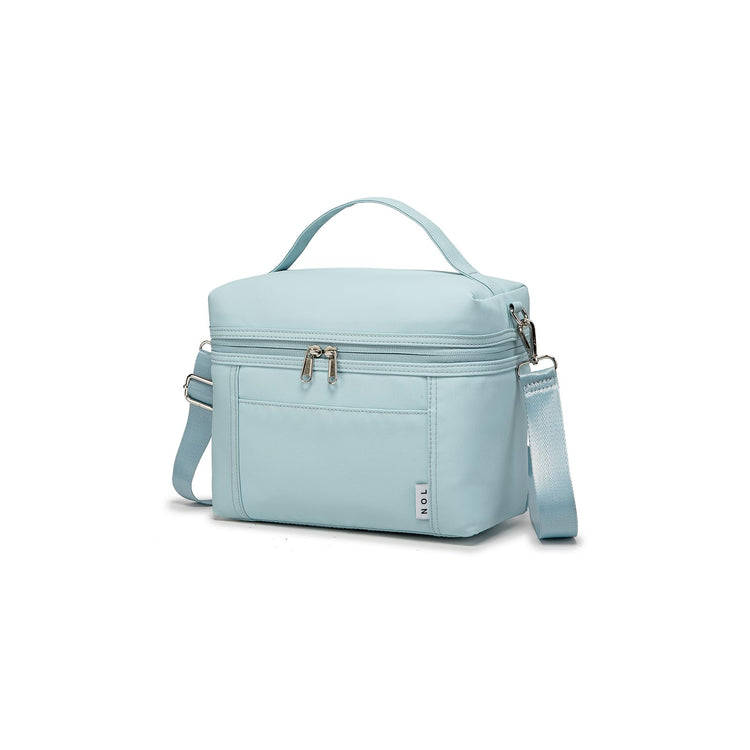 NOL Insulated Lunch Bags for Women Cooler Bag Lightweight Nylon Waterproof Lunch Box for Work Small Light Blue 4L
