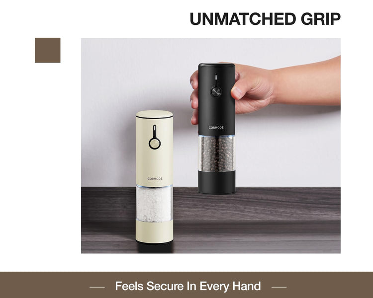 Stainless Steel Rechargeable Electric Salt and Pepper Grinder Set (2.3 Ounce)