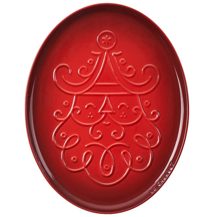 Stoneware Oval Santa Cookie Platter