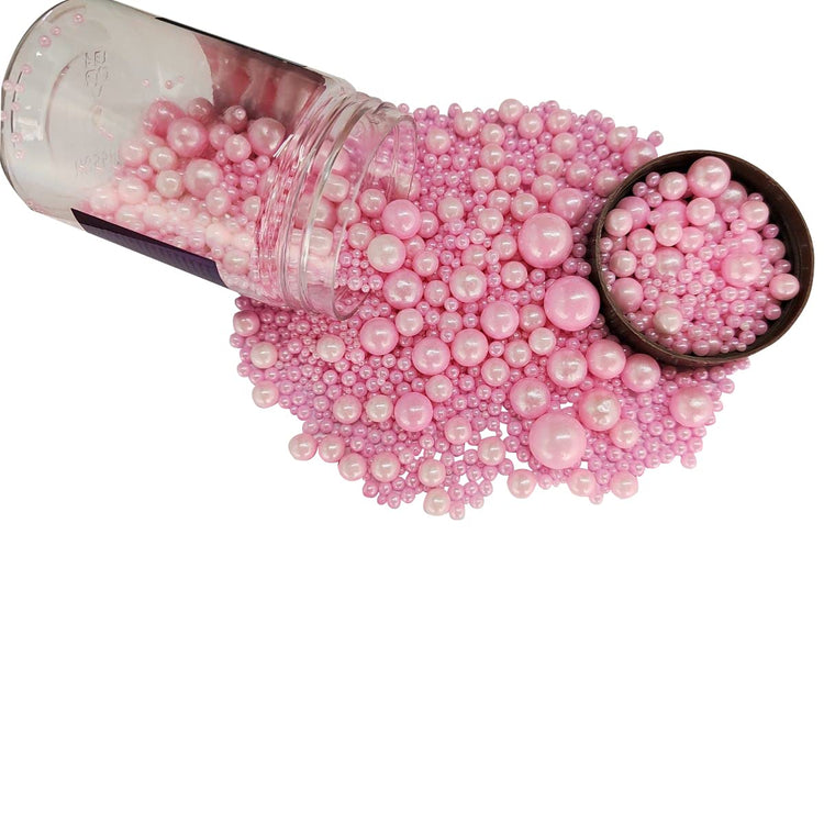Edible Pink Sugar Pearls Candy Sprinkles 120G (4.23 Ounce)