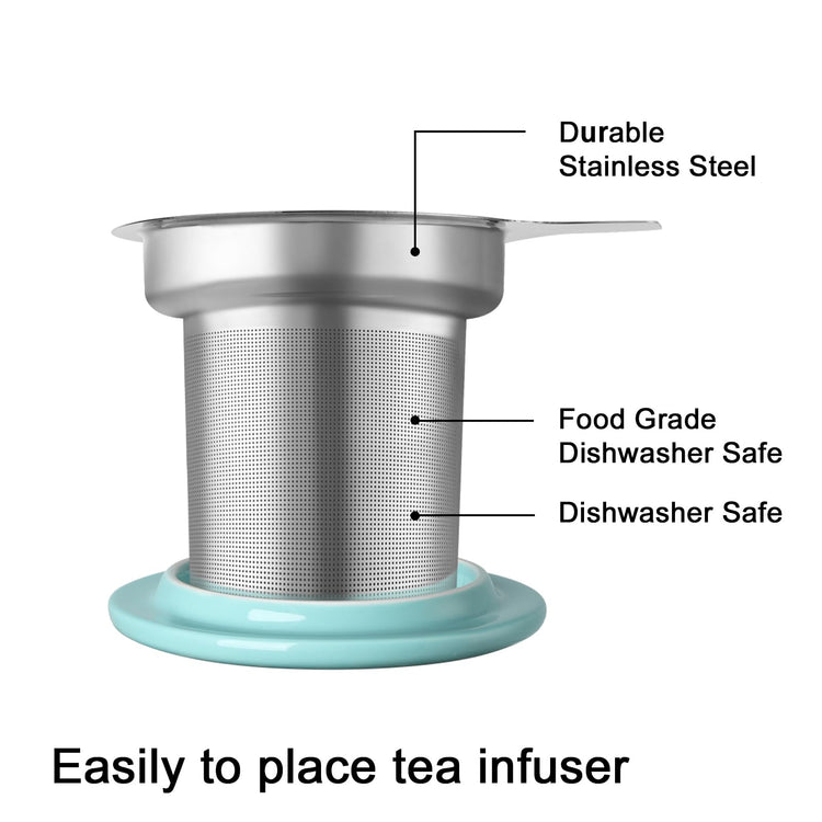 Sweejar Porcelain Tea Infuser Mug with Lid