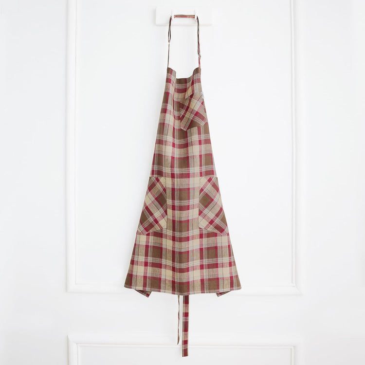 Solino Home Linen Bib Apron for Men & Women - Rustic Multicolor Kitchen Apron with Front Pockets - Handcrafted from European Flax