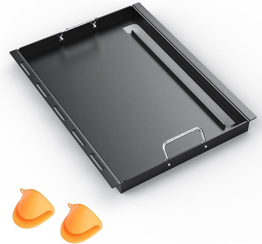 7524 Full Size Griddle Replacement Parts for Weber Genesis S310, E310, E320, S320, E330, S330, EP310, EP320, EP330, Carbon Steel Flat Top Grill Insert Parts with Handles for Weber Genesis 300 Series - Nestoria